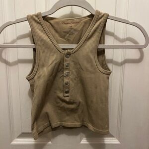 Suzette Collection Ribbed Tank Top in Olive